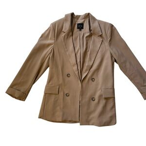 LOVE TREE Women's Tan Double-Breasted Blazer